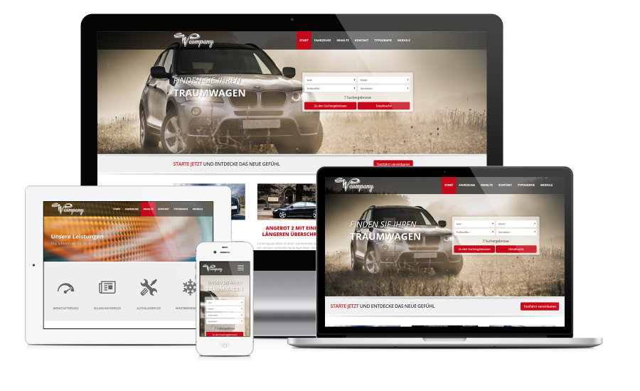 Autohaus Website erstellen lassen - Webdesign Theme Stuttgart